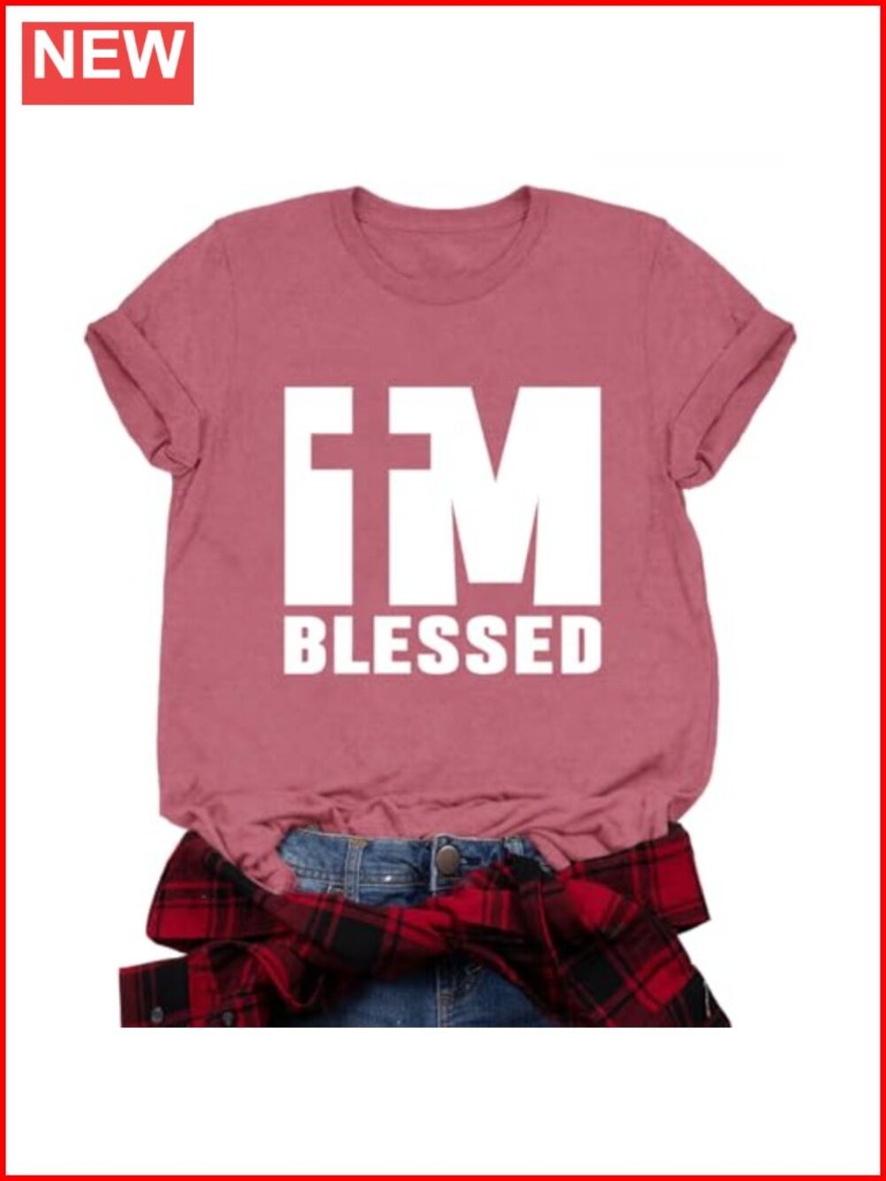 Womens Christian I M Blessed Inspirational Faith Based Tee